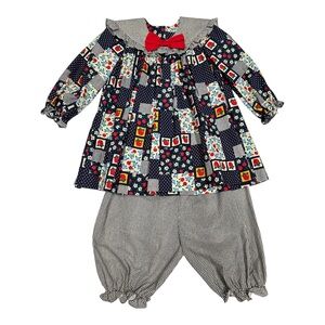 The Children’s Hour Girl's Size 3T 2Pc. Long Sleeve Top and Bottom Apple Outfit